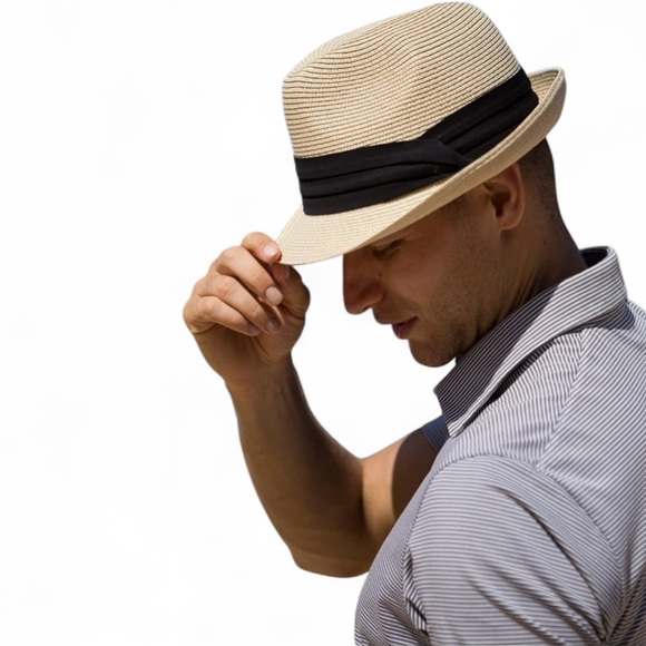 Furtalk Fedora Straw Sun Hat for Men & Women Foldable Roll L/XL NWOT - Picture 6 of 6